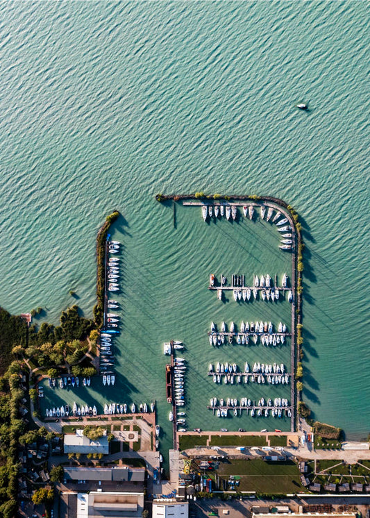 Hajógyári Kikötő függőleges felülnézetben, Balatonfüred